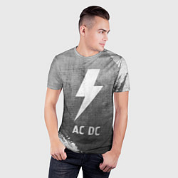 Футболка спортивная мужская AC DC - grey gradient, цвет: 3D-принт — фото 2