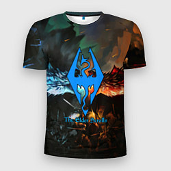 Футболка спортивная мужская Skyrim драконы, цвет: 3D-принт