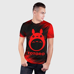 Футболка спортивная мужская Totoro - red gradient, цвет: 3D-принт — фото 2