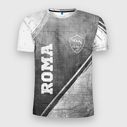 Мужская спорт-футболка Roma - grey gradient вертикально