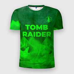 Футболка спортивная мужская Tomb Raider - green gradient посередине, цвет: 3D-принт