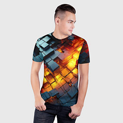Футболка спортивная мужская Трехмерные кубики с разрушением, цвет: 3D-принт — фото 2