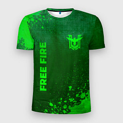 Мужская спорт-футболка Free Fire - green gradient вертикально