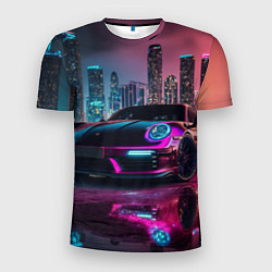 Мужская спорт-футболка Porshe night city