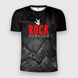 Футболка спортивная мужская Rock forever on black, цвет: 3D-принт