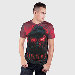 Футболка спортивная мужская Stalker 2 в противогазе, цвет: 3D-принт — фото 2