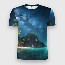 Футболка спортивная мужская Island beach, цвет: 3D-принт