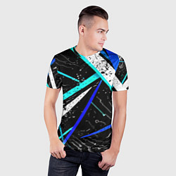 Футболка спортивная мужская Разноцветные праздничные линии, цвет: 3D-принт — фото 2