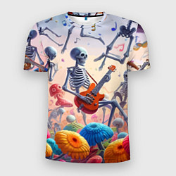 Футболка спортивная мужская Соло скелета на гитаре - сюрреализм, цвет: 3D-принт