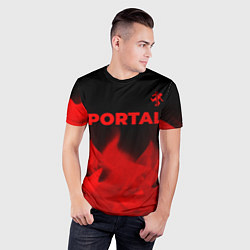 Футболка спортивная мужская Portal - red gradient посередине, цвет: 3D-принт — фото 2