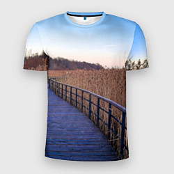 Футболка спортивная мужская Камышовые плавни на Финском заливе, цвет: 3D-принт