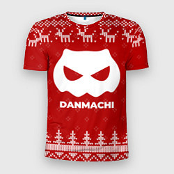 Футболка спортивная мужская Новогодний DanMachi с оленями, цвет: 3D-принт