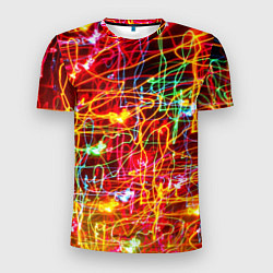 Футболка спортивная мужская Неоновый хаос, цвет: 3D-принт