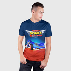 Футболка спортивная мужская Hedgehog - Sonic racing team, цвет: 3D-принт — фото 2