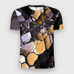 Футболка спортивная мужская Чёрно-жёлтый камень, цвет: 3D-принт