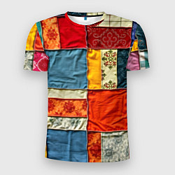 Мужская спорт-футболка Пэчворк из ярких тканей