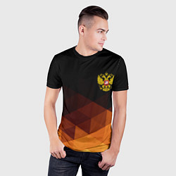Футболка спортивная мужская Герб России геометрия, цвет: 3D-принт — фото 2