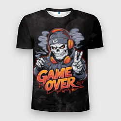 Футболка спортивная мужская Скелет геймер с геймпадом, цвет: 3D-принт