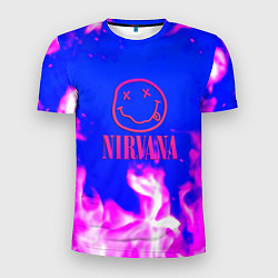 Мужская спорт-футболка Nirvana neon flame