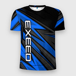 Футболка спортивная мужская Exeed - синяя абстракция, цвет: 3D-принт