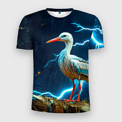 Футболка спортивная мужская Аист и гроза, цвет: 3D-принт