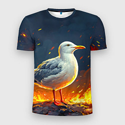 Футболка спортивная мужская Чайка в огне, цвет: 3D-принт