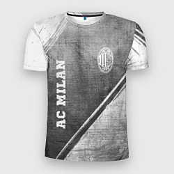 Мужская спорт-футболка AC Milan - grey gradient вертикально