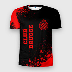 Мужская спорт-футболка Club Brugge - red gradient вертикально