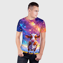Футболка спортивная мужская Коровка и звездное небо, цвет: 3D-принт — фото 2