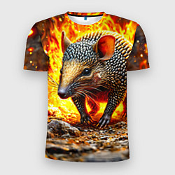 Футболка спортивная мужская Броненосец в огне, цвет: 3D-принт