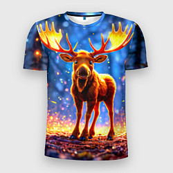 Футболка спортивная мужская Лосенок в лесу, цвет: 3D-принт