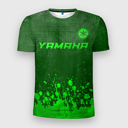 Футболка спортивная мужская Yamaha - green gradient посередине, цвет: 3D-принт