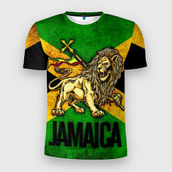 Футболка спортивная мужская Jamaica lion flag, цвет: 3D-принт