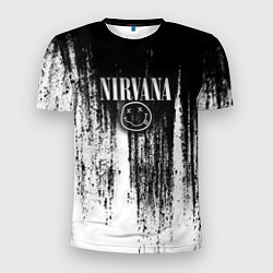 Футболка спортивная мужская Нирвана потёки грязи, цвет: 3D-принт