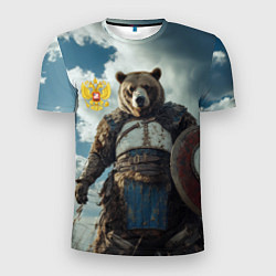 Мужская спорт-футболка Русский медведь с щитом