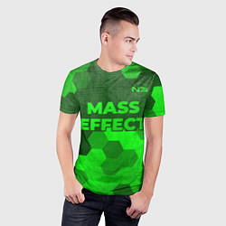 Футболка спортивная мужская Mass Effect - green gradient посередине, цвет: 3D-принт — фото 2