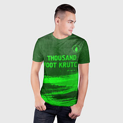Футболка спортивная мужская Thousand Foot Krutch - green gradient посередине, цвет: 3D-принт — фото 2