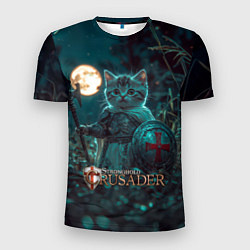 Мужская спорт-футболка Stronghold Crusader котенок рыцарь