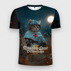 Мужская спорт-футболка Kingdom Come Deliverance 2 рыцарь котенок