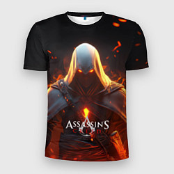 Футболка спортивная мужская Assassins Creed fire, цвет: 3D-принт