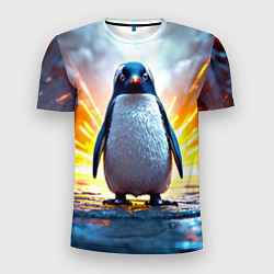 Футболка спортивная мужская Эпичный пингвин, цвет: 3D-принт
