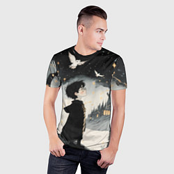 Футболка спортивная мужская Гарри Поттер и совы, цвет: 3D-принт — фото 2