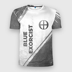 Мужская спорт-футболка Blue Exorcist - white gradient вертикально