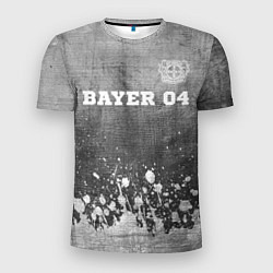 Футболка спортивная мужская Bayer 04 - grey gradient посередине, цвет: 3D-принт