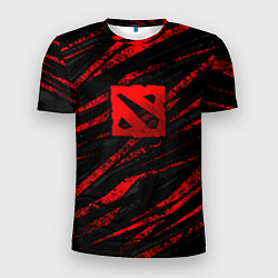 Футболка спортивная мужская Dota 2 - красные потертости, цвет: 3D-принт