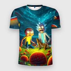 Футболка спортивная мужская Rick and Morty on the fly agaric planet, цвет: 3D-принт