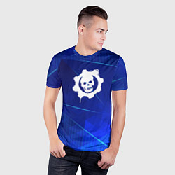 Футболка спортивная мужская Gears of War blue poly, цвет: 3D-принт — фото 2