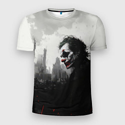 Футболка спортивная мужская Джокер черно-белый стиль, цвет: 3D-принт
