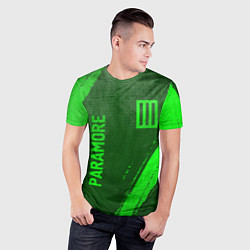 Футболка спортивная мужская Paramore - green gradient вертикально, цвет: 3D-принт — фото 2