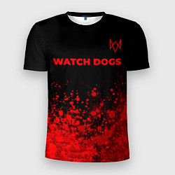 Футболка спортивная мужская Watch Dogs - red gradient посередине, цвет: 3D-принт
